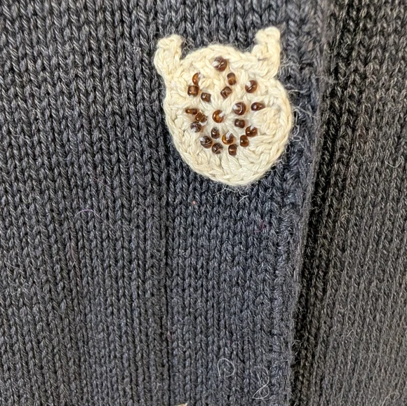 Sweater Cat Cardigan Paw Buttons Paw Print On Back Of Sleeves Size S - Picture 3 of 8